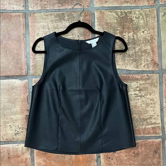 H&M Size Small Black Faux Leather Tank Top - Picture 2 of 12